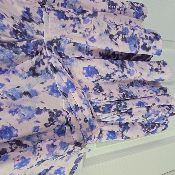 Isabel Marant Robe Fergie Silk Asymmetric Floral Dress Blue Size 40 - Picture 8 of 17